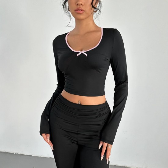 Cross-border women's summer niche design, backless bow embroidered solid color, loose and versatile camisole top.