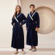 Autumn and Winter Thickened Baby Fleece Couples' Nightgowns for Women, Extra-Long Pineapple Plaid Flannel Bathrobes for Men, Plus-Size
