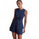 2025 spring and summer new Amazon independent European and American fashion sleeveless waisted high-waisted loose denim shorts set