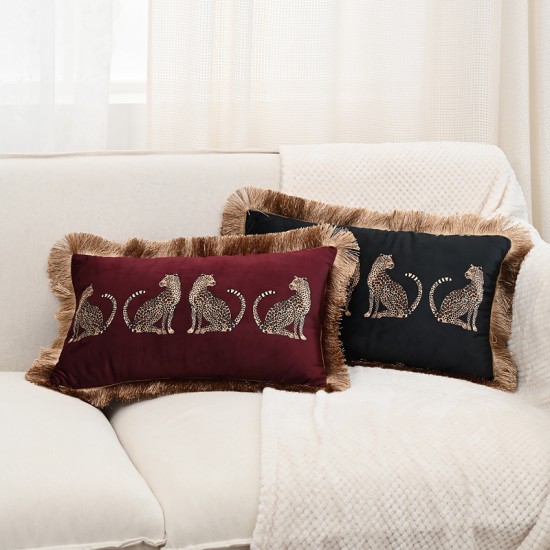 Nordic light luxury animal print leopard gold Colorful tassel lace living room decorative pillowcases, sofa cushions; medieval-style butterfly embroidered sofa pillowcases, model room decorative pillows, light luxury round living room cushions; Amazon cro Nordic light luxury animal print leopard gold Colorful tassel lace living room decorative pillowcases, sofa cushions; medieval-style butterfly embroidered sofa pillowcases, model room decorative pillows, light luxury round living room cushions; Amazon cro