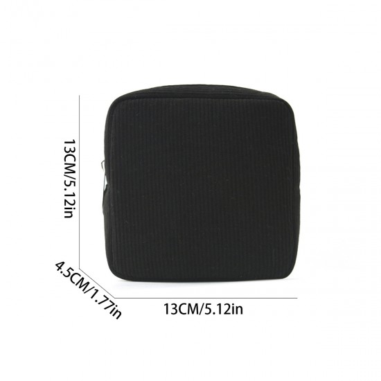 Best-selling cross-border corduroy sanitary napkin storage bag, menstrual pad and tampon portable storage bag