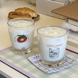Cute girly red cherry dessert bowl, niche Korean Instagram heat-resistant glass bowl and yogurt cup for breakfast