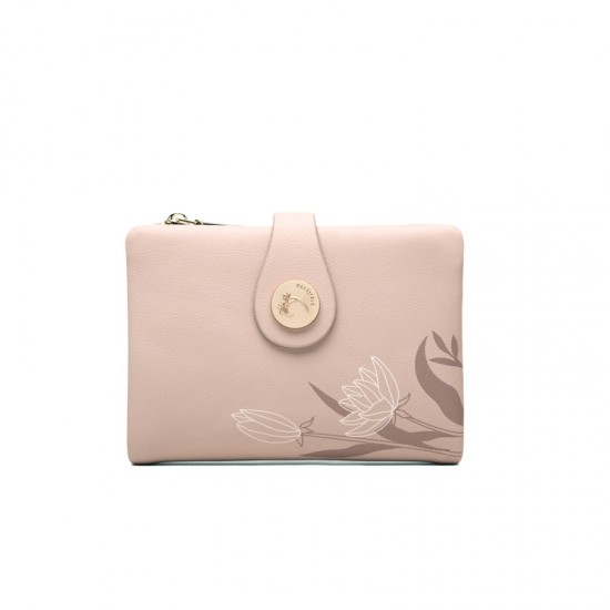 Prettyzys new women's short wallet, Korean-style printed zipper closure, student-style large-capacity wallet