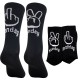 European and American Instagram-style Korean-style mid-calf socks. Hip-hop hook couple socks, black and white, with a kiwi fruit brand.