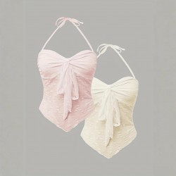 2025 Spring/Summer New Simple Elastic Waist Pants with Contrast Stripes and Ruffled Ruffles, Sexy Tank Top and Shorts Set