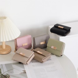 2025 New Women's Wallet, Japanese and Korean Fresh PU Tri-Fold Zipper, Multi-Function Large-Capacity Wallet, Wholesale